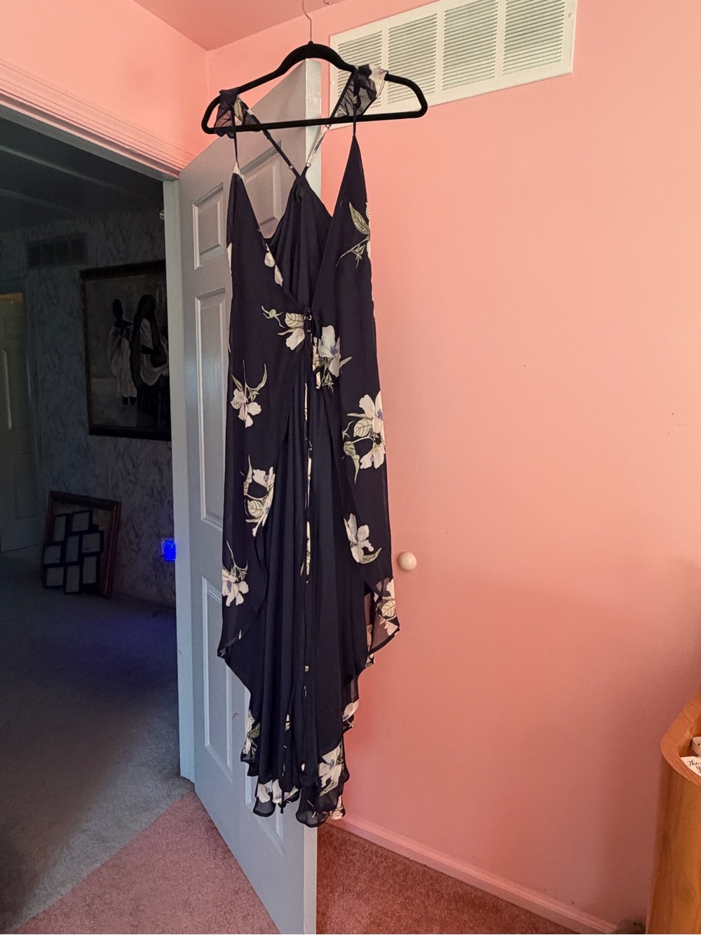 Lulu's Navy Floral High-Low Dress